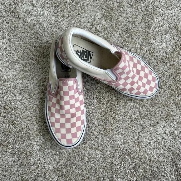 Vans Shoes Pink Checkered Slip On Vans Poshmark